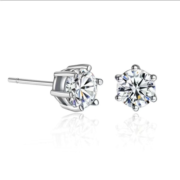 NEW 4Pc Women’s Zirconia Earrings Pendant Necklace & Shiny Ring Set (925silver) - Picture 6 of 10